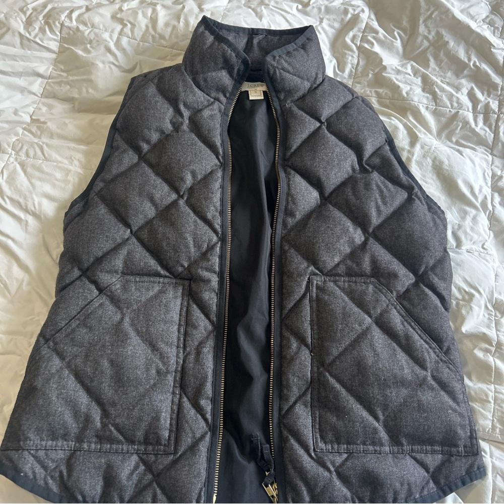 J. Crew Charcoal Quilted Vest